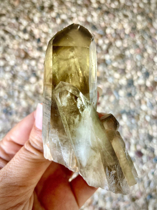 Real All Natural Large Citrine with Smoky Point Quartz 9