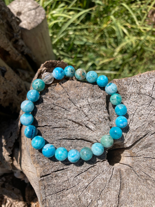 All Natural Rare Hemimorphite Healing Gemstone Bracelet