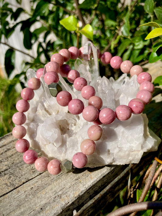 All Natural Rhodonite Healing Gemstone Bracelet