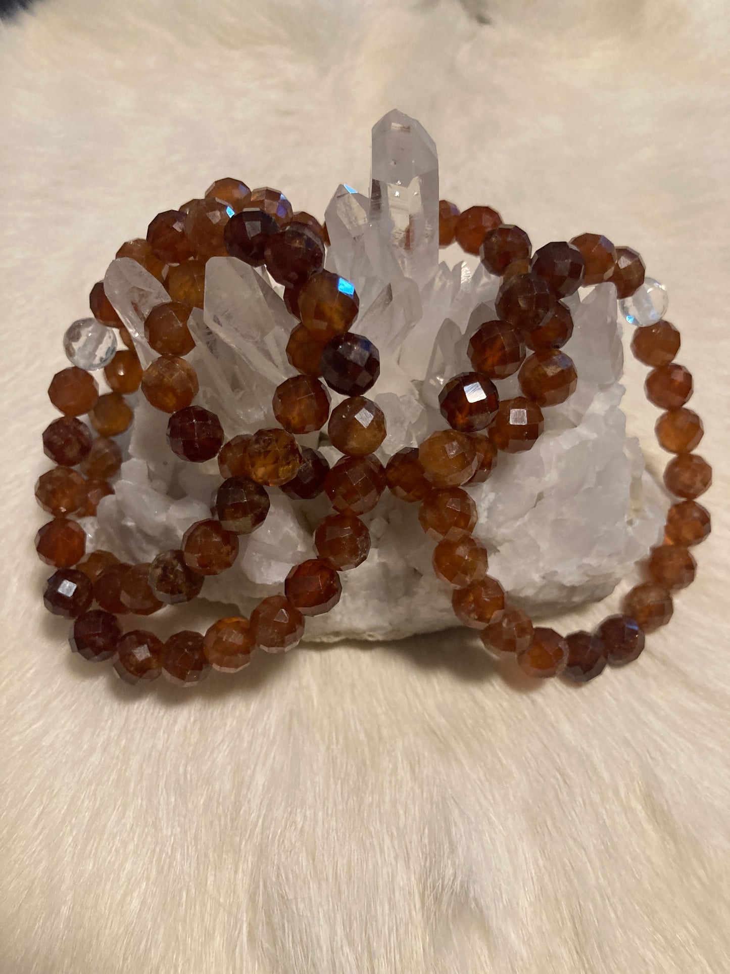All Natural High Grade Hessonite Garnet Healing Gemstone Bracelet