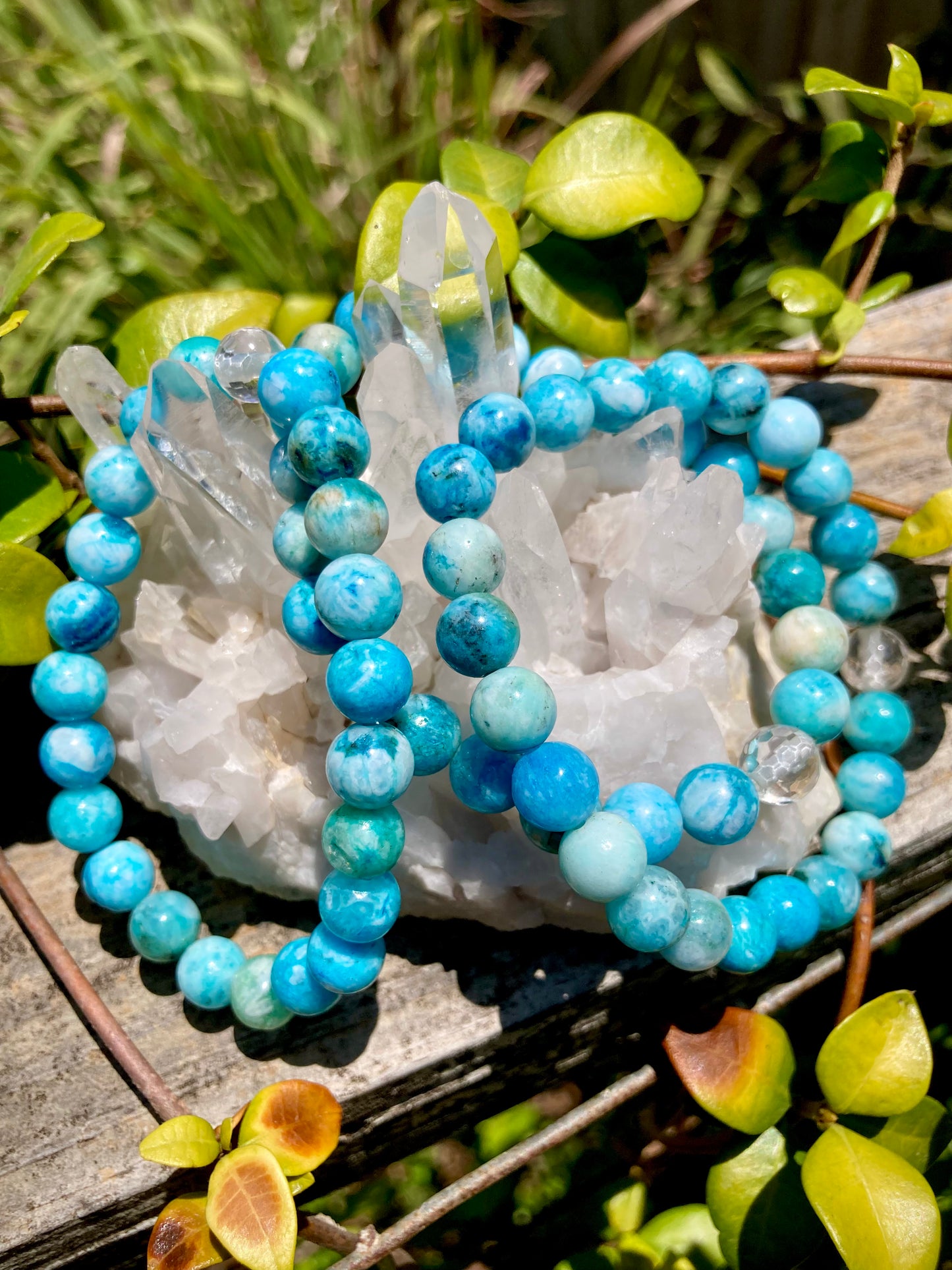 All Natural Rare Hemimorphite Healing Gemstone Bracelet