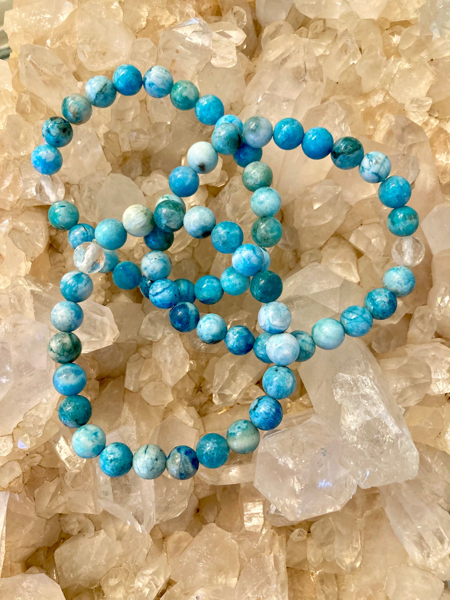 All Natural Rare Hemimorphite Healing Gemstone Bracelet