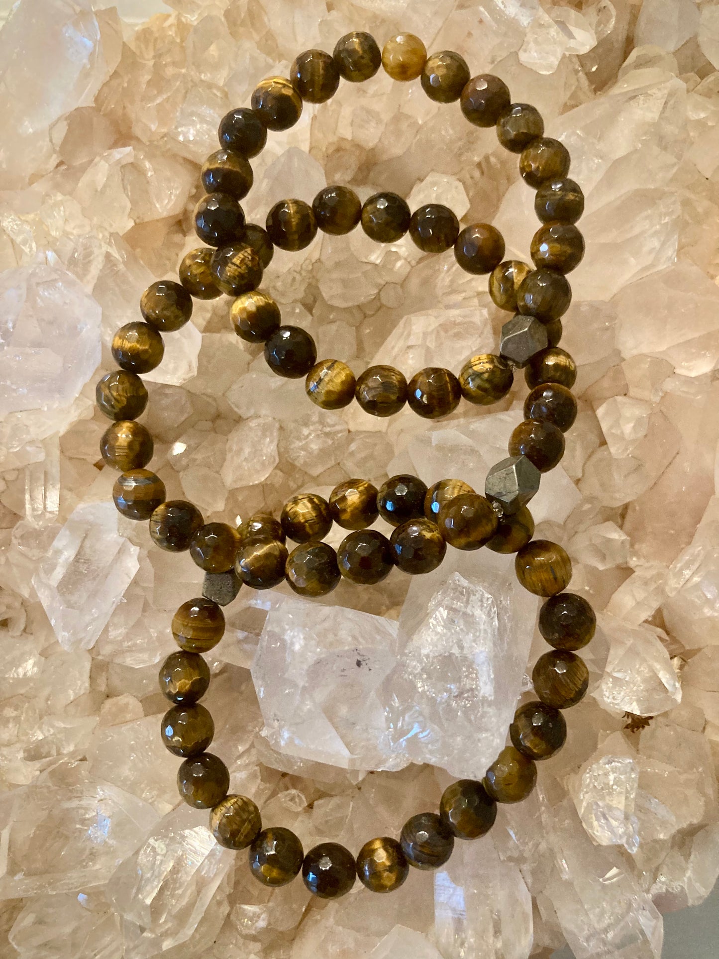 All Natural Faceted High Grade Tigers Eye Healing Gemstone Bracelet