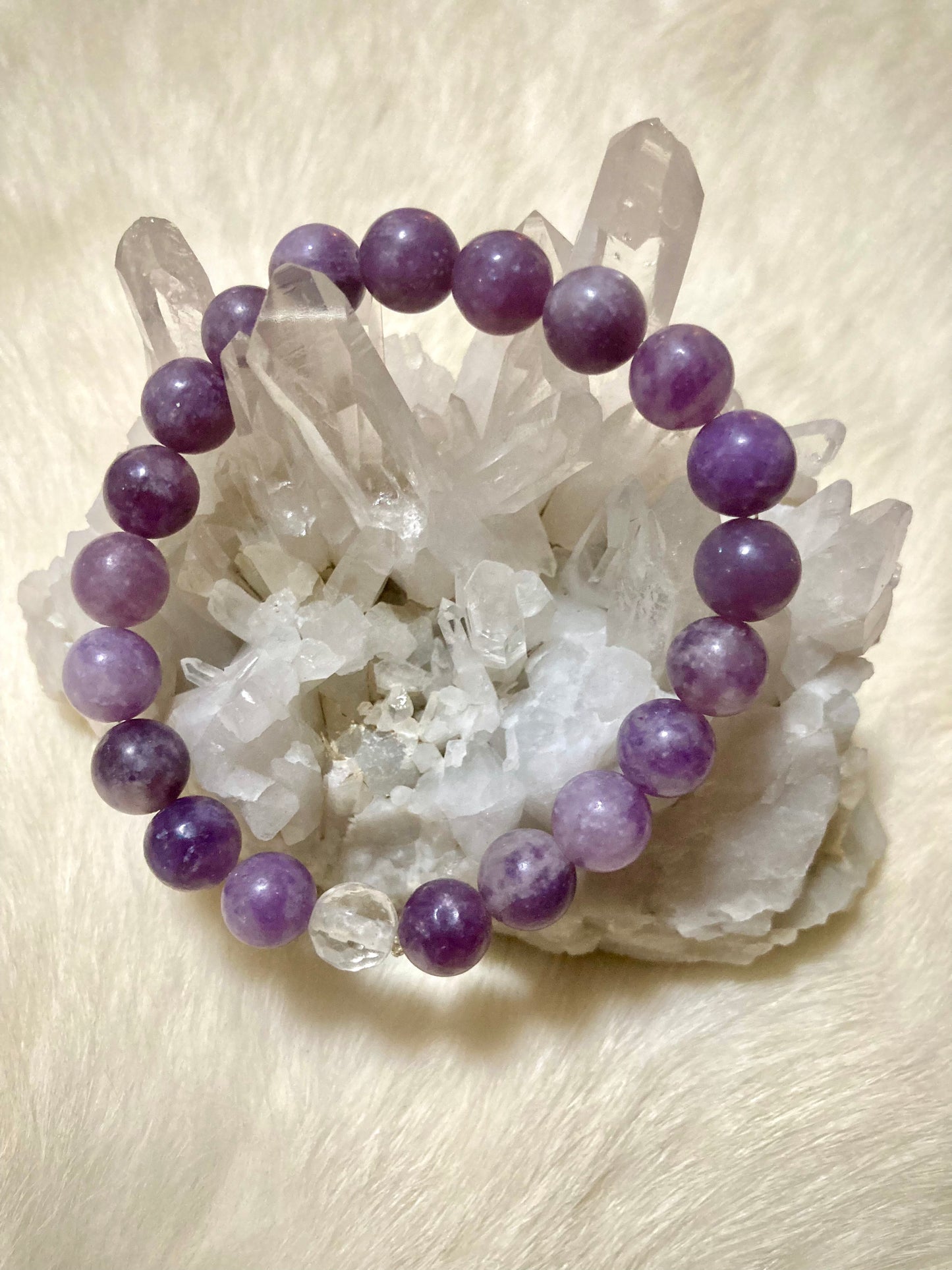 All Natural Lepidolite Healing Gemstone Bracelet