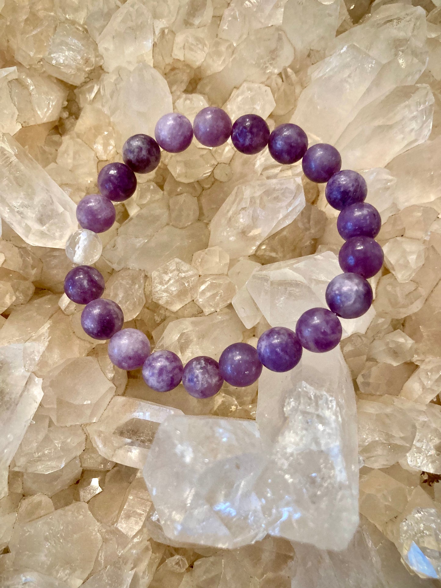 All Natural Lepidolite Healing Gemstone Bracelet