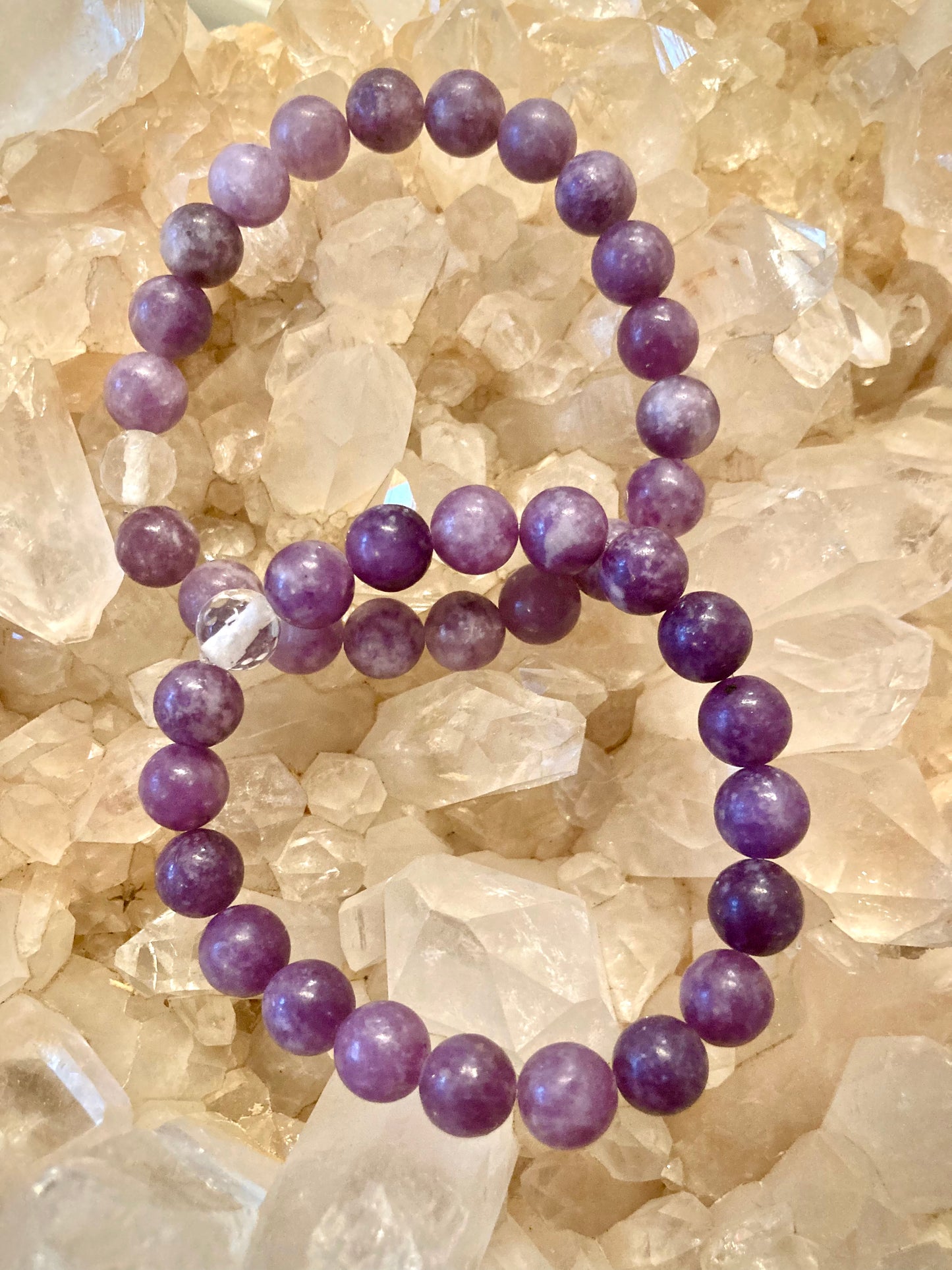 All Natural Lepidolite Healing Gemstone Bracelet