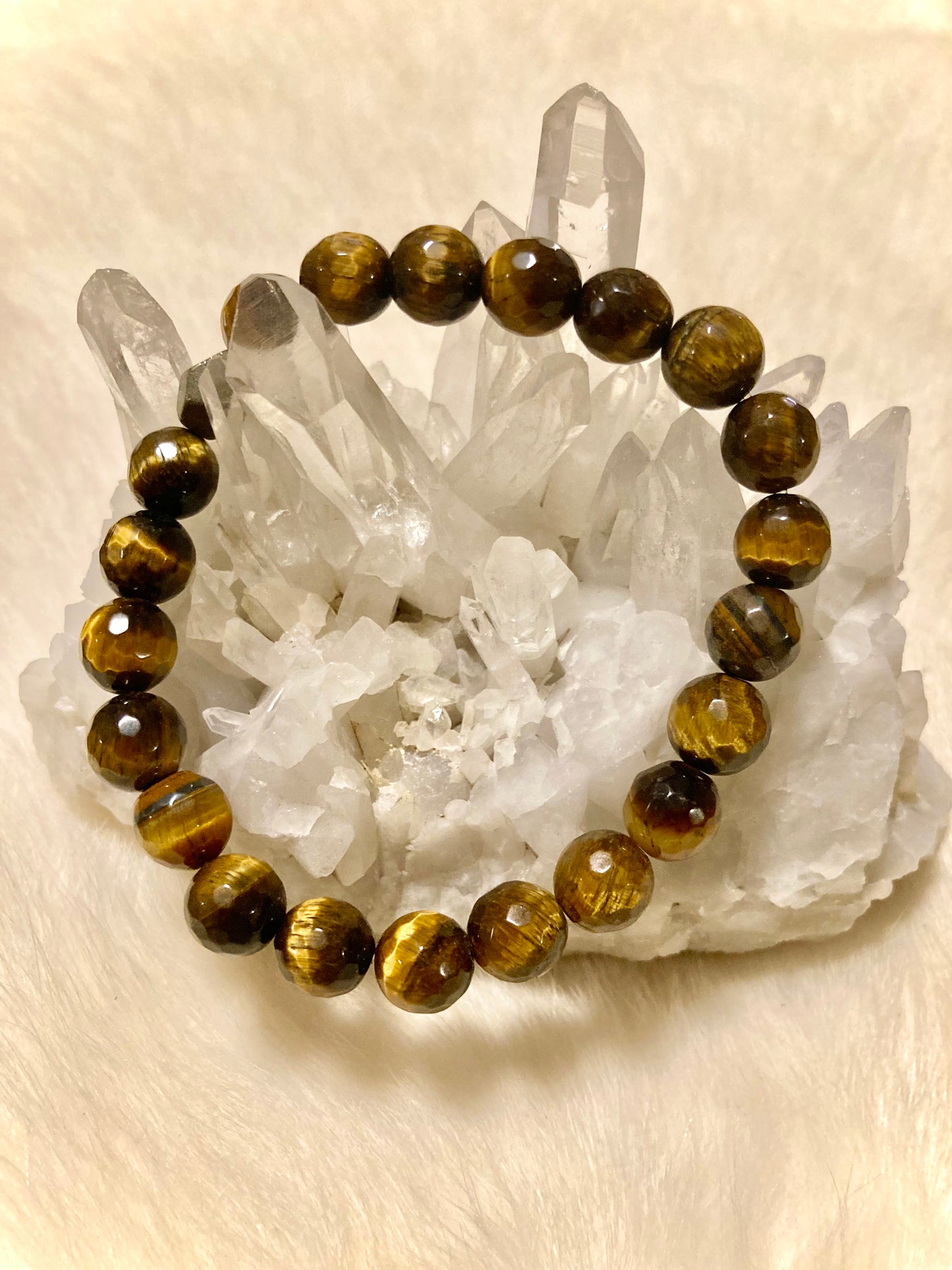 All Natural Faceted High Grade Tigers Eye Healing Gemstone Bracelet