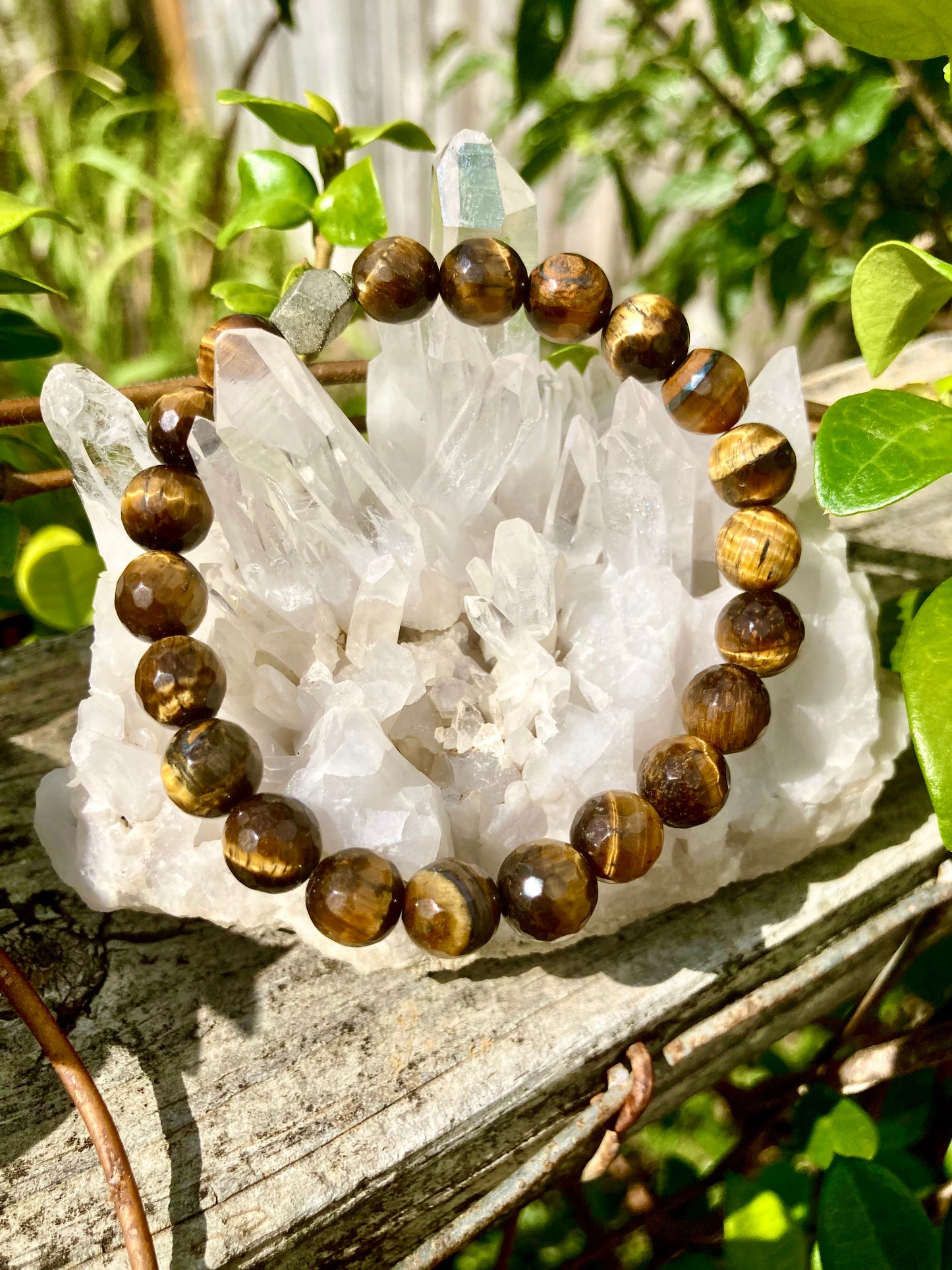 All Natural Faceted High Grade Tigers Eye Healing Gemstone Bracelet